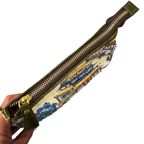 Sharif Hand Painted Japanese Temple Mini Bag with Chain - Picture 8 of 10